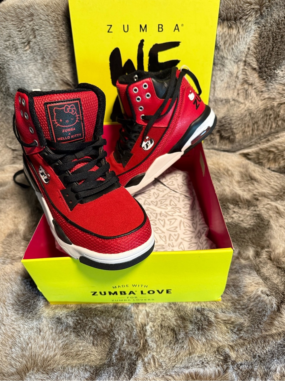 Zumba Hello Kitty Red and Black High-Top Athletic Sneakers